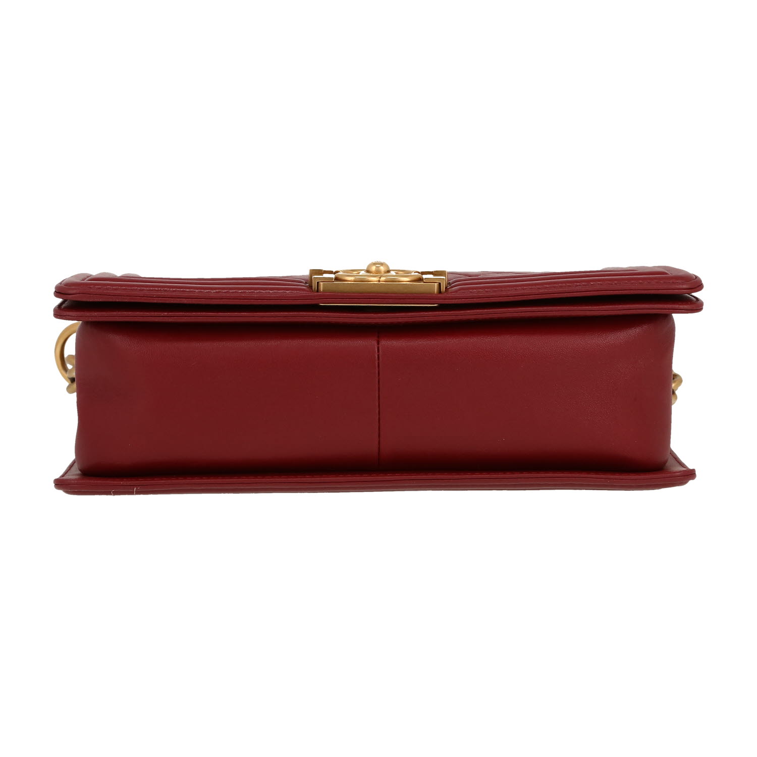 Borsa a tracolla Chanel  Boy in pelle trapuntata bordeaux - Detail D1