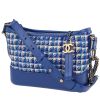 Chanel  Gabrielle  small model  shoulder bag  in blue canvas  and blue leather - 00pp thumbnail