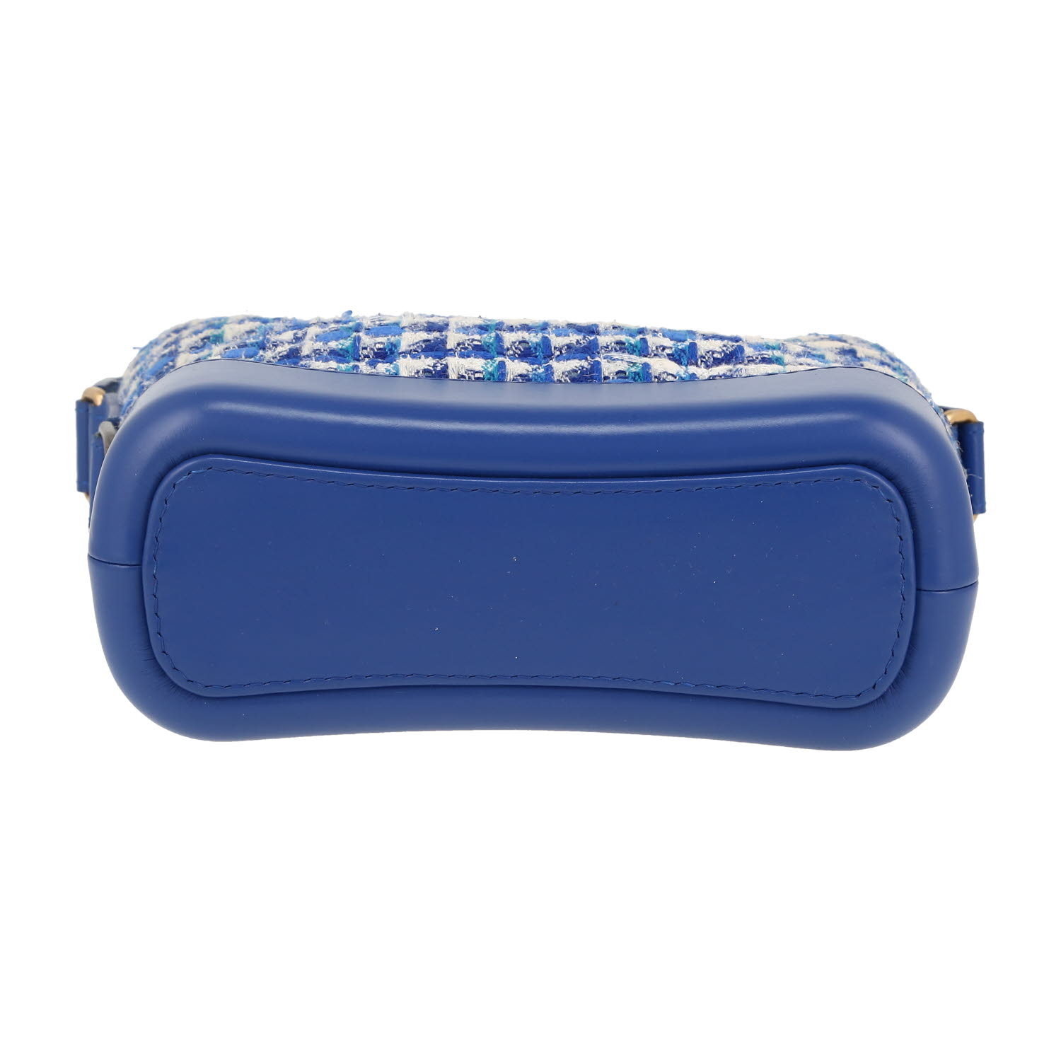 Borsa a tracolla Chanel  Gabrielle  modello piccolo  in tela blu e pelle blu - Detail D1
