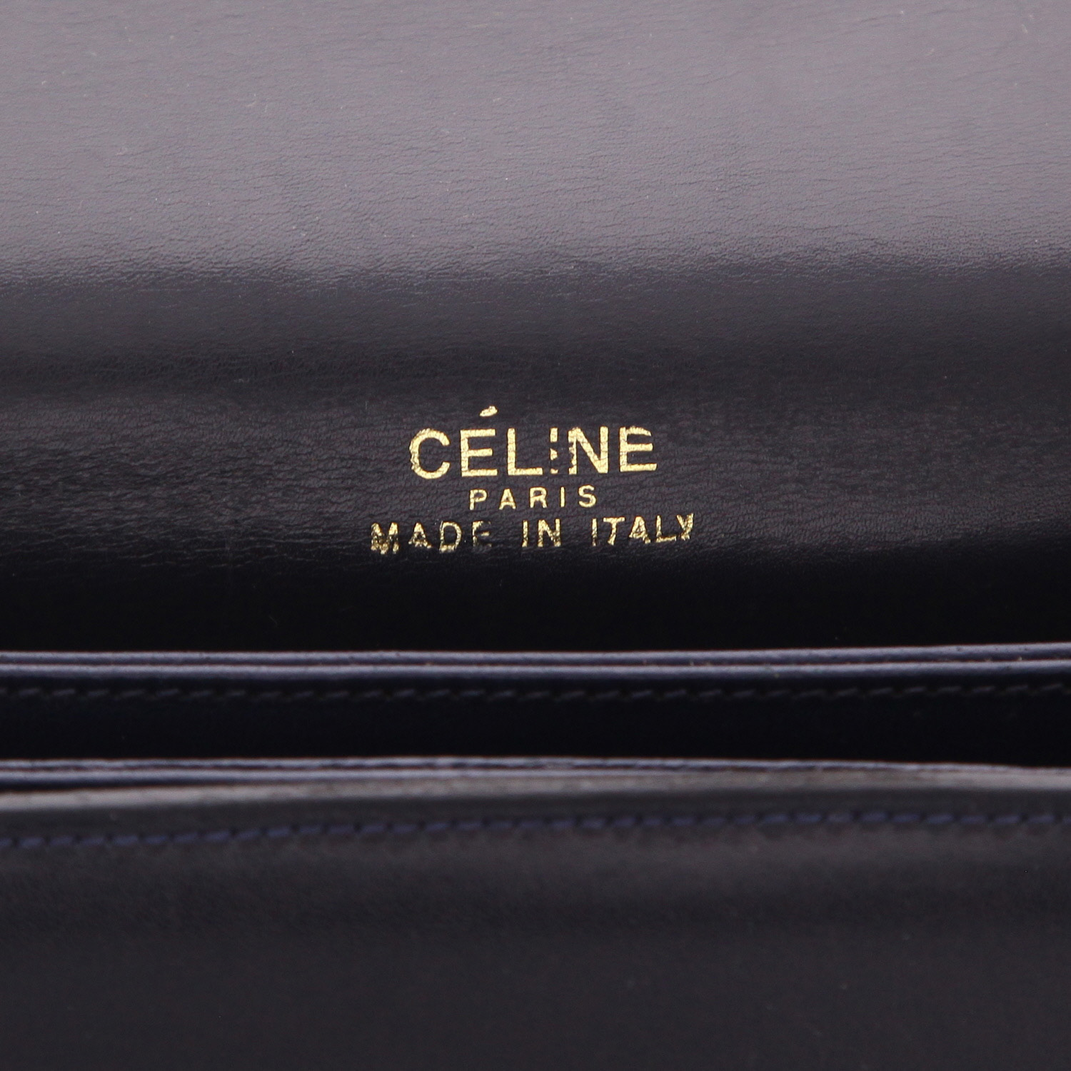 Celine  Vintage handbag  in navy blue leather - Detail D2