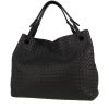 Bottega Veneta  Garda shopping bag  in navy blue intrecciato leather - 00pp thumbnail