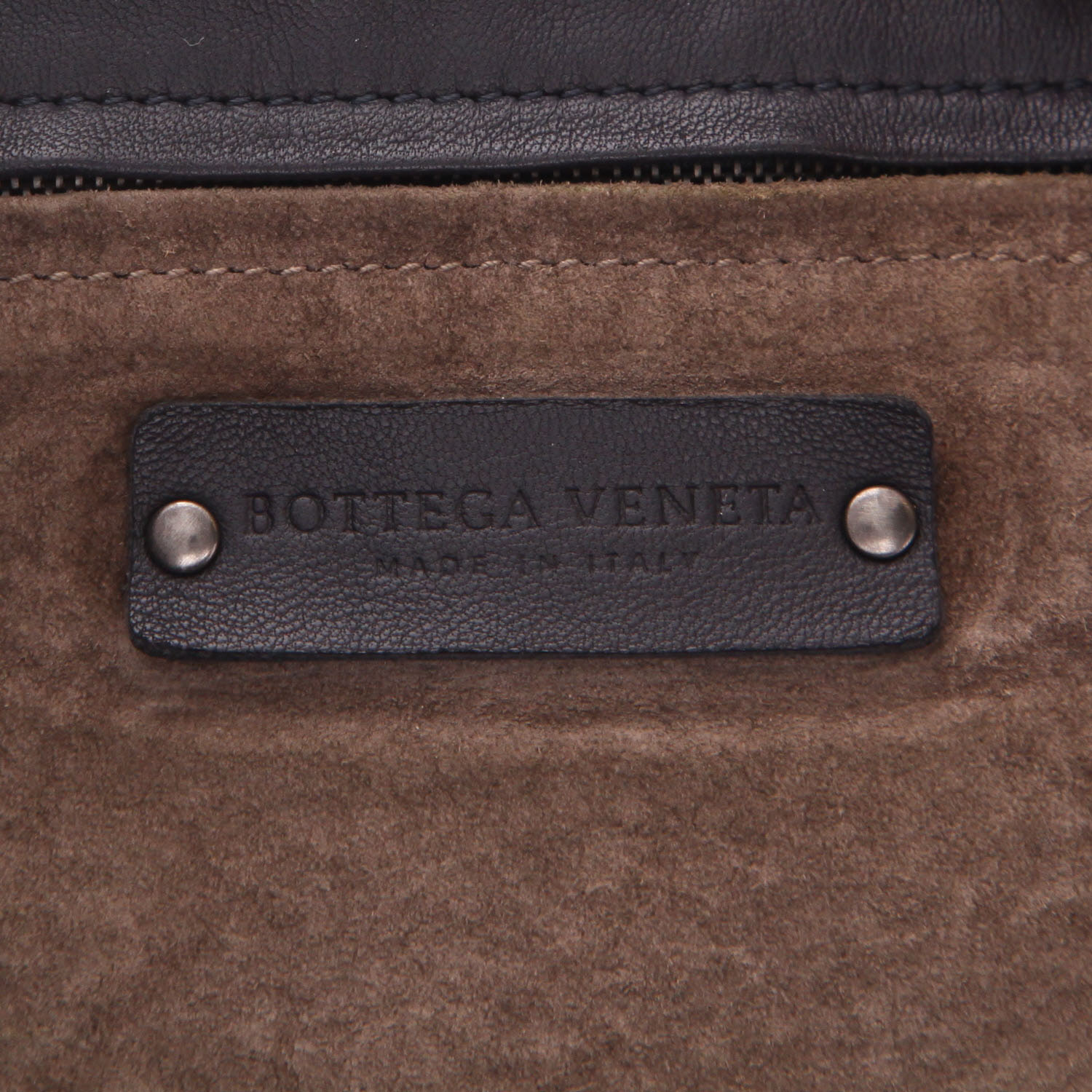Shopping bag Bottega Veneta  Garda in pelle intrecciata blu marino - Detail D2