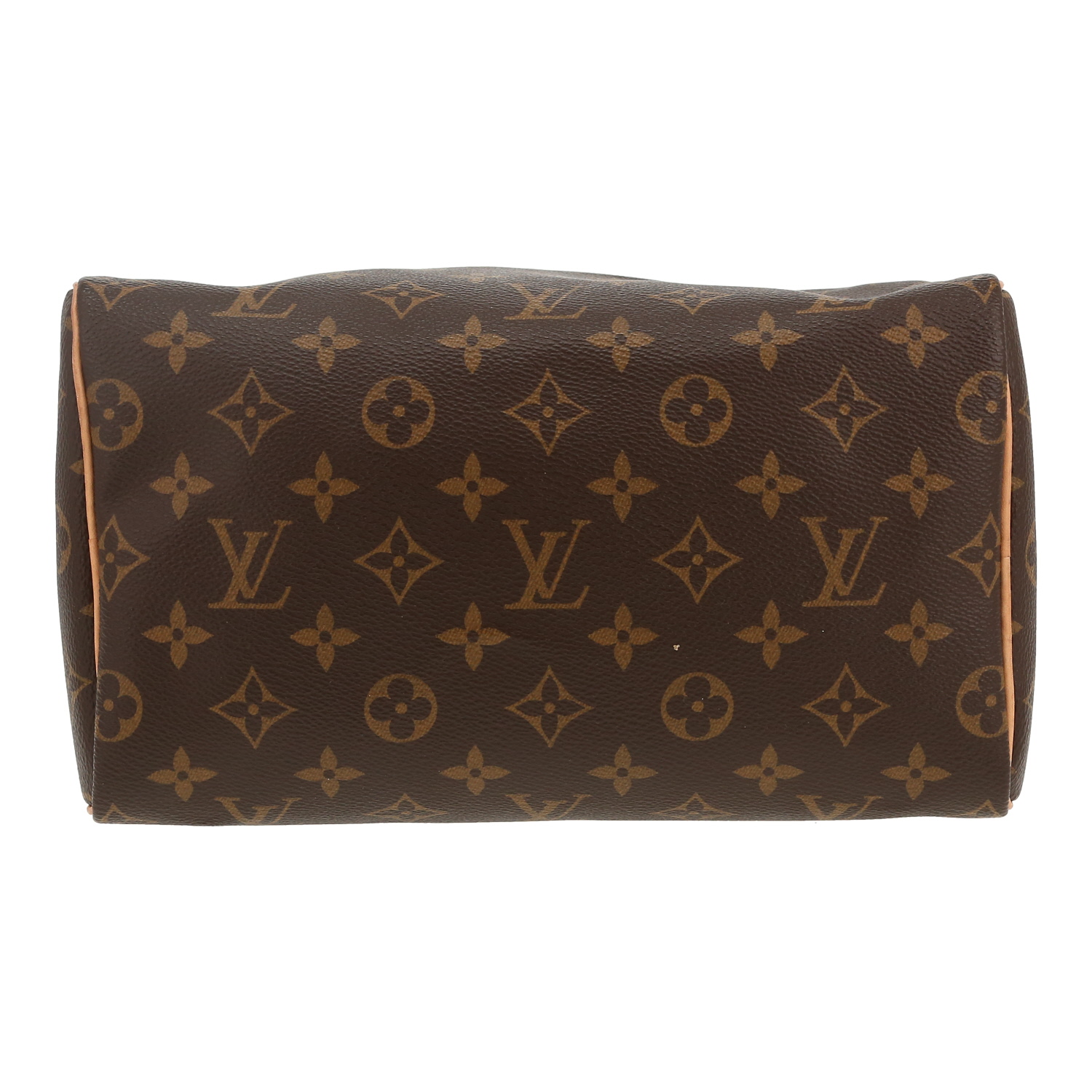 Bolso de mano Louis Vuitton  Speedy 25 en lona Monogram marrón y cuero natural - Detail D1