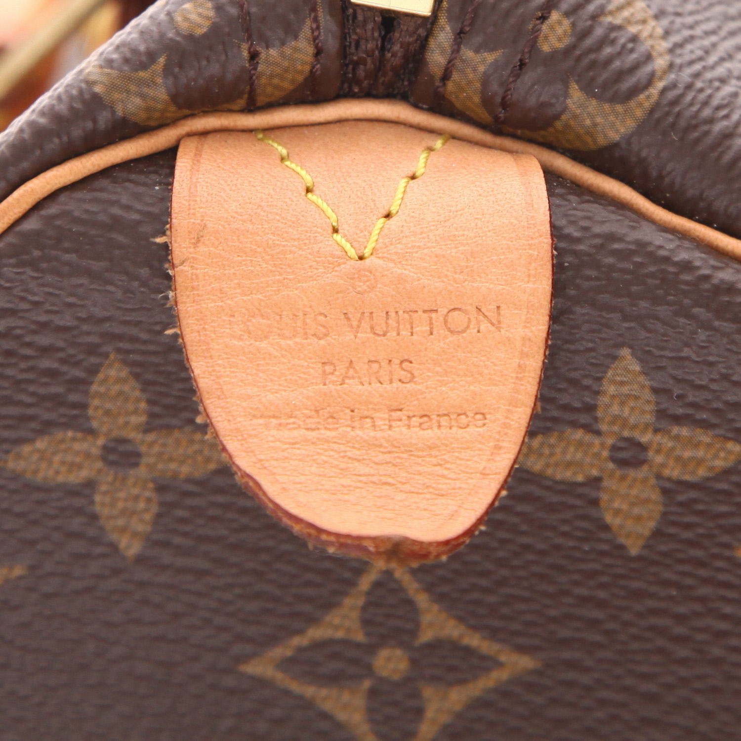 Sac à main Louis Vuitton  Speedy 25 en toile monogram marron et cuir naturel - Detail D2