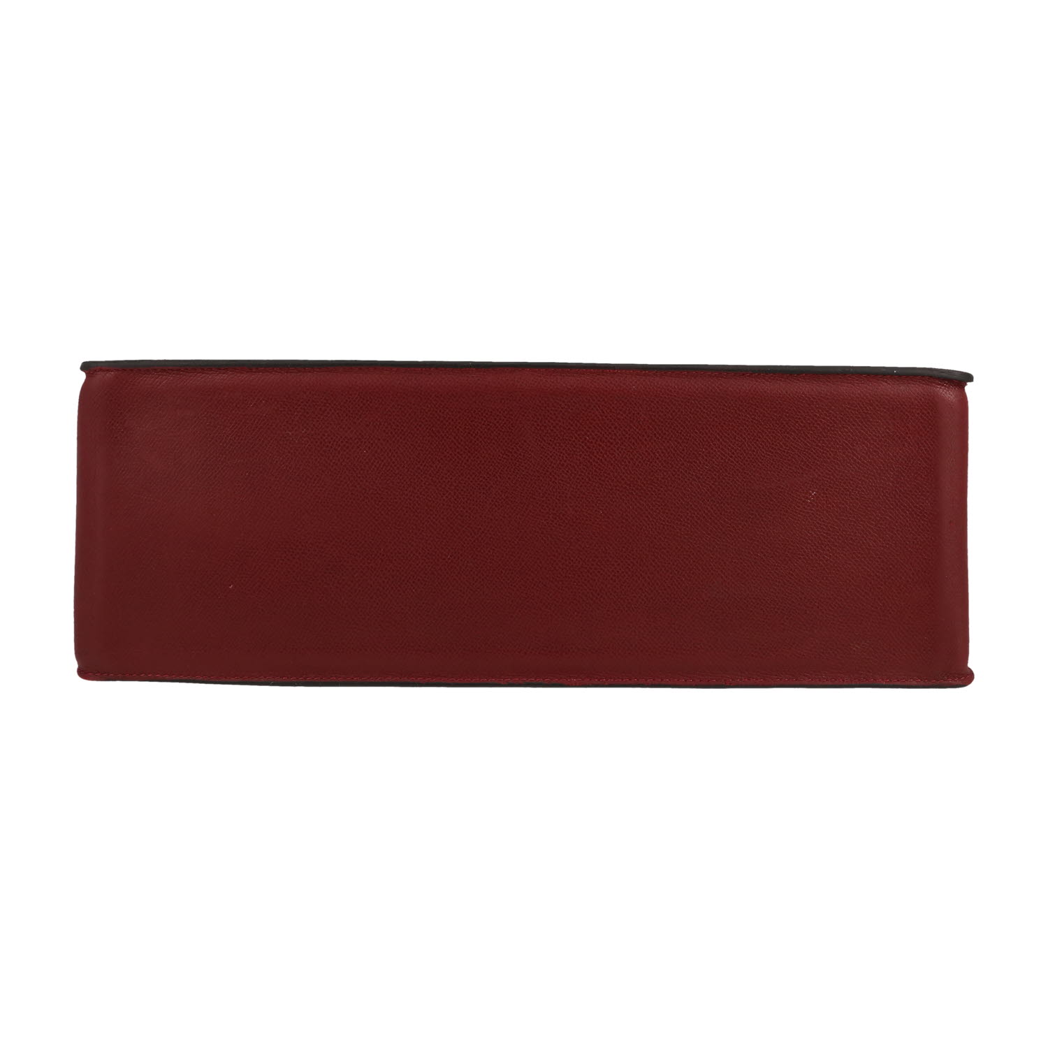 Hermès  White Bus handbag  in burgundy Courchevel leather - Detail D1