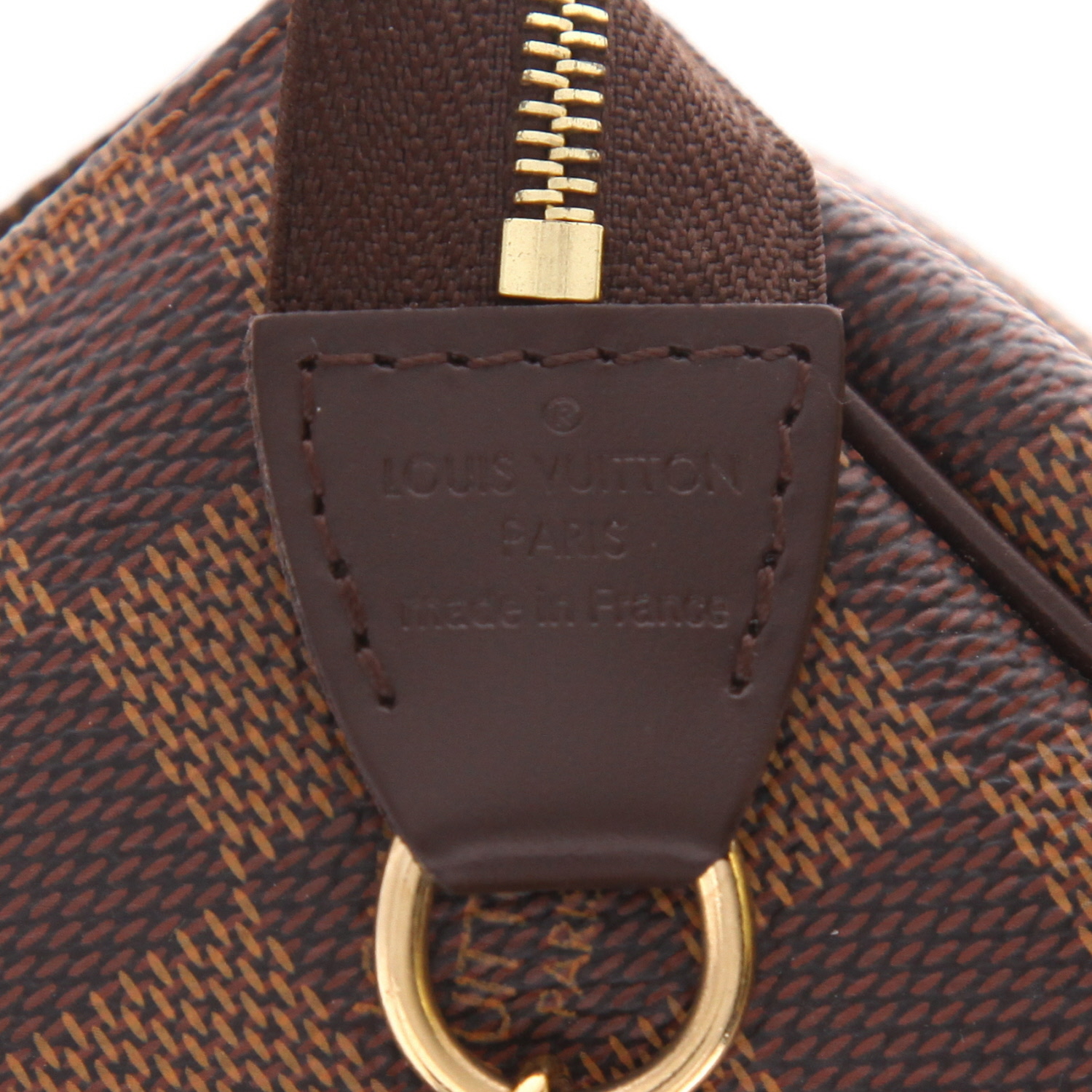 Borsa a tracolla Louis Vuitton  Eva in tela a scacchi ebana e pelle marrone - Detail D2