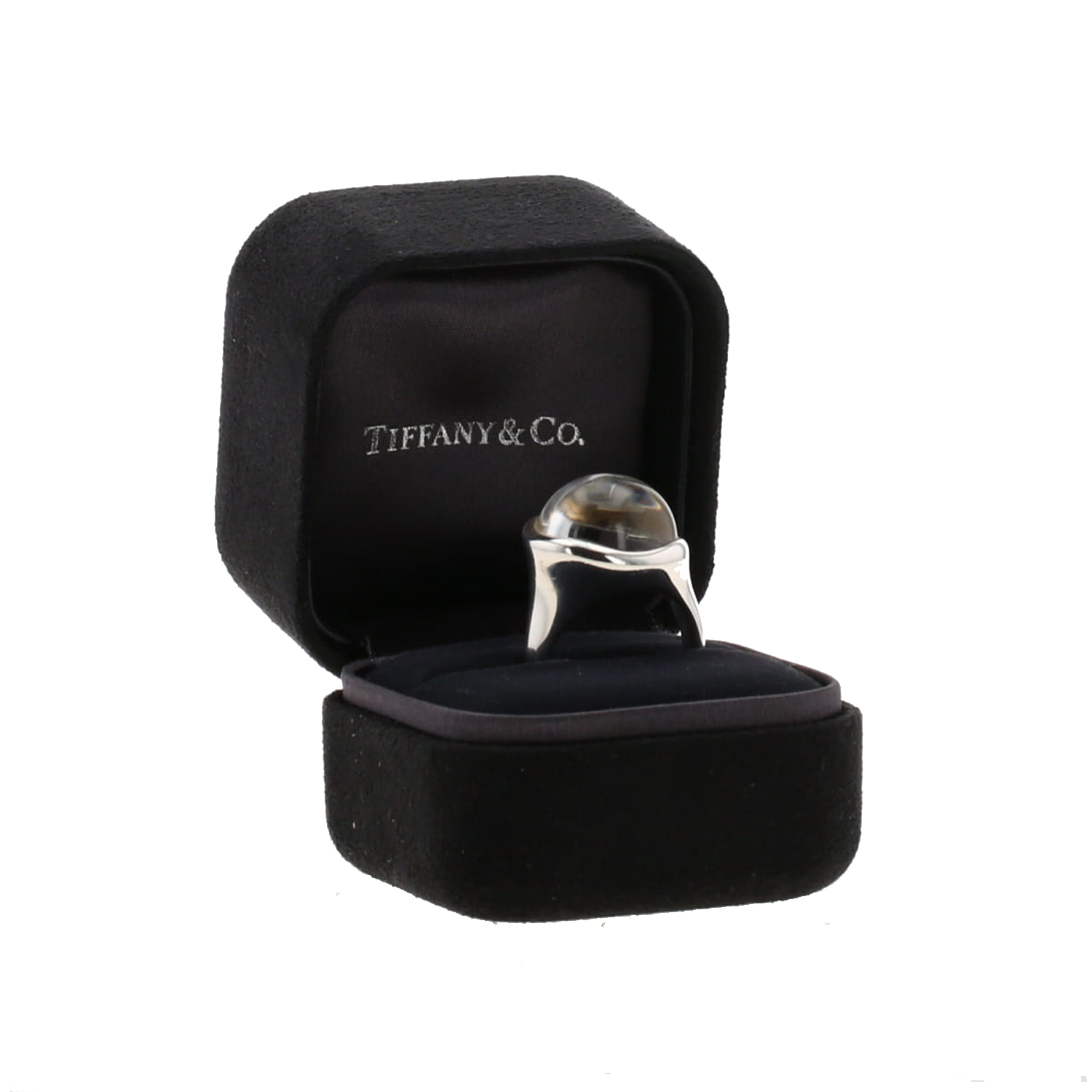 [Tiffany] Elsa Peretti ロッククリスタル カボションリング Elsa Peretti® Cabochon Ring in Yellow Gold with Rock Crystal