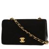 Sac bandoulière Chanel  Mademoiselle en toile noire et cuir noir - 00pp thumbnail