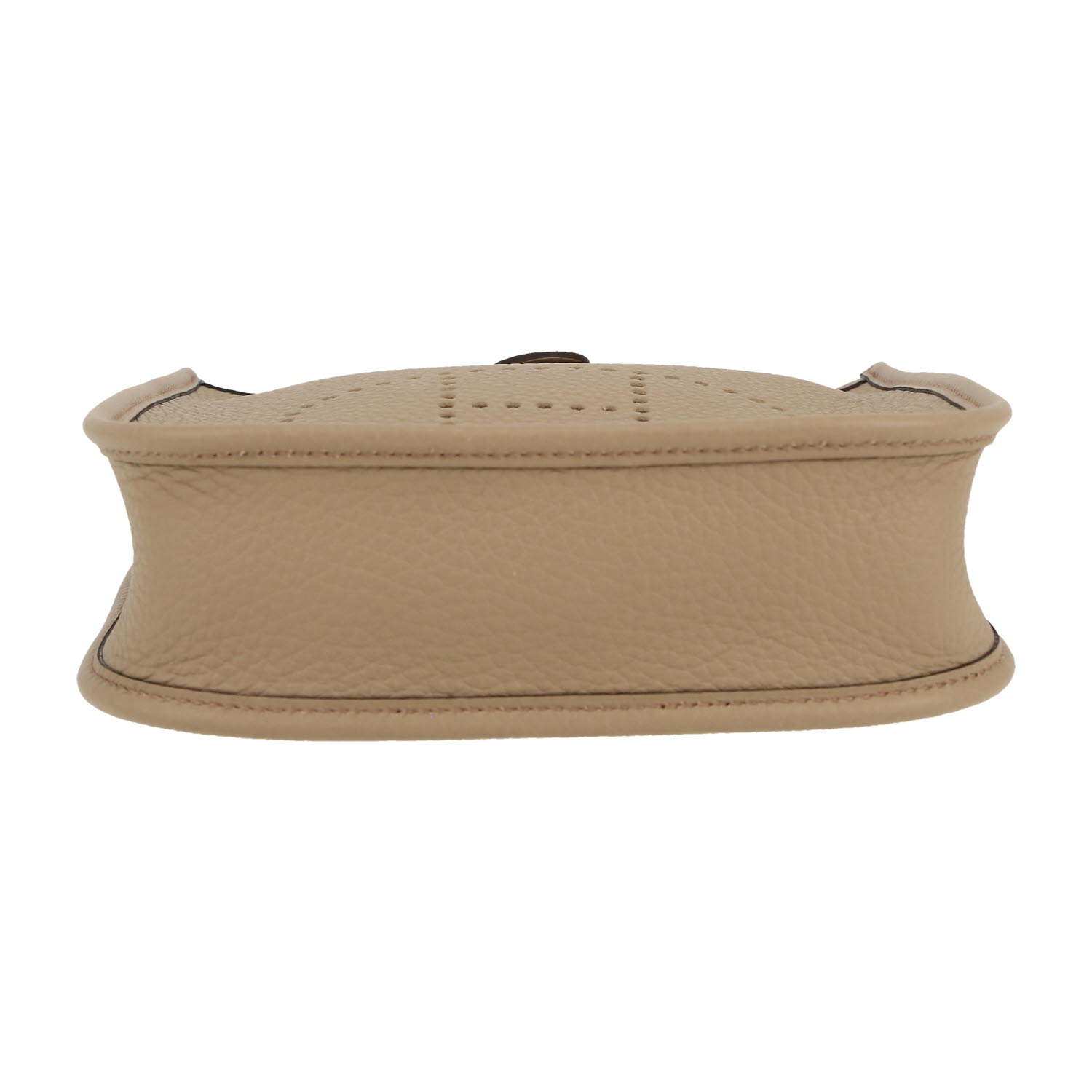 Bolso bandolera Hermès  Mini Evelyne en cuero taurillon clémence Beige Marfa - Detail D1