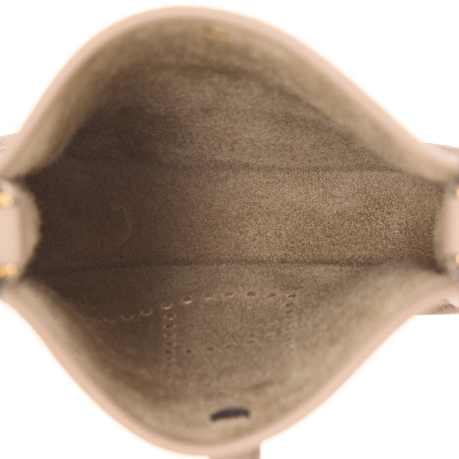 Sac bandoulière Hermès  Mini Evelyne en cuir taurillon clémence Beige Marfa - Detail D3