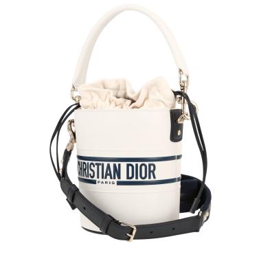 Borsa a tracolla Dior  Vibe Hobo in pelle bianca e blu marino