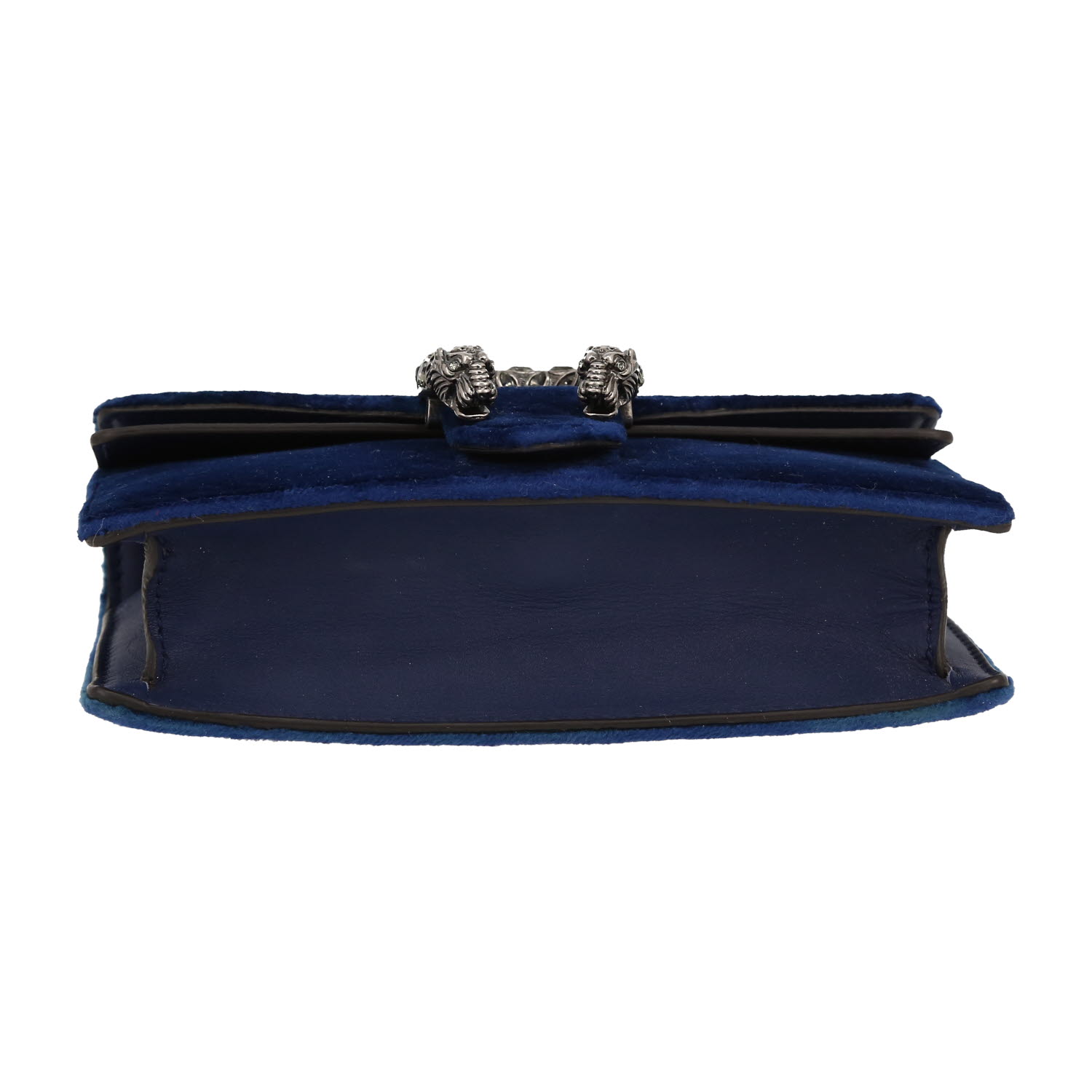 Bolso bandolera Gucci  Dionysus en terciopelo azul y cuero azul - Detail D1