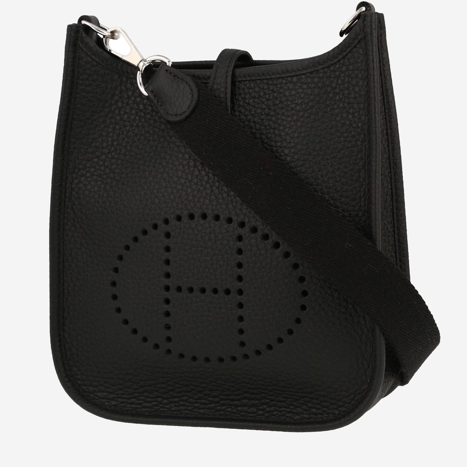 Bolso bandolera Hermès  Mini Evelyne en cuero taurillon clémence negro