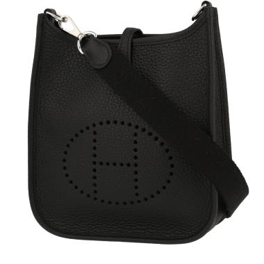 Hermès  Mini Evelyne shoulder bag  in black leather taurillon clémence