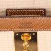 Hermès  Kelly 35 cm handbag  in brown grained leather  and beige hair - Detail D2 thumbnail