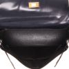 Hermès  Kelly 32 cm handbag  in navy blue box leather  and beige canvas - Detail D3 thumbnail