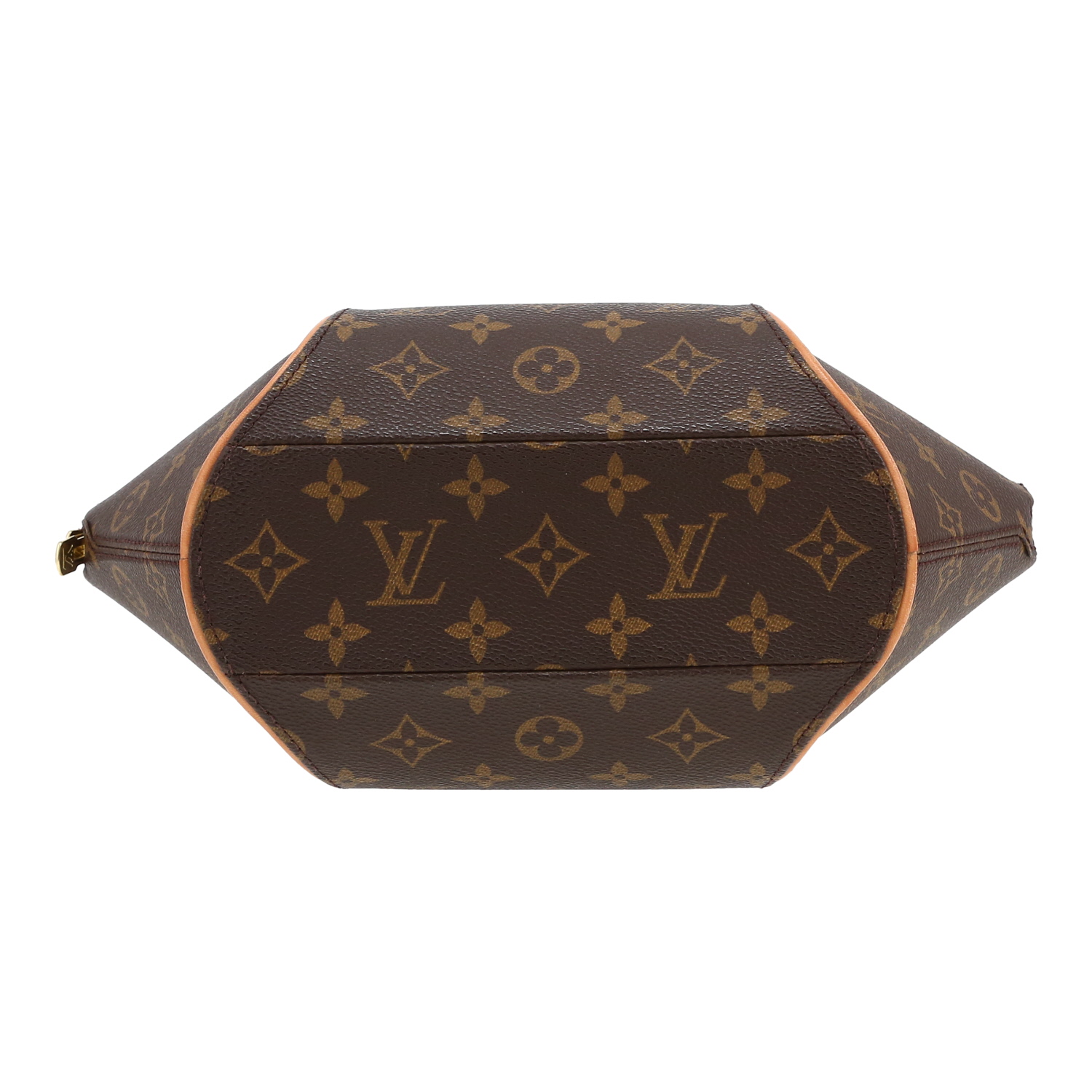Sac à main Louis Vuitton  Ellipse en toile monogram marron et cuir naturel - Detail D1