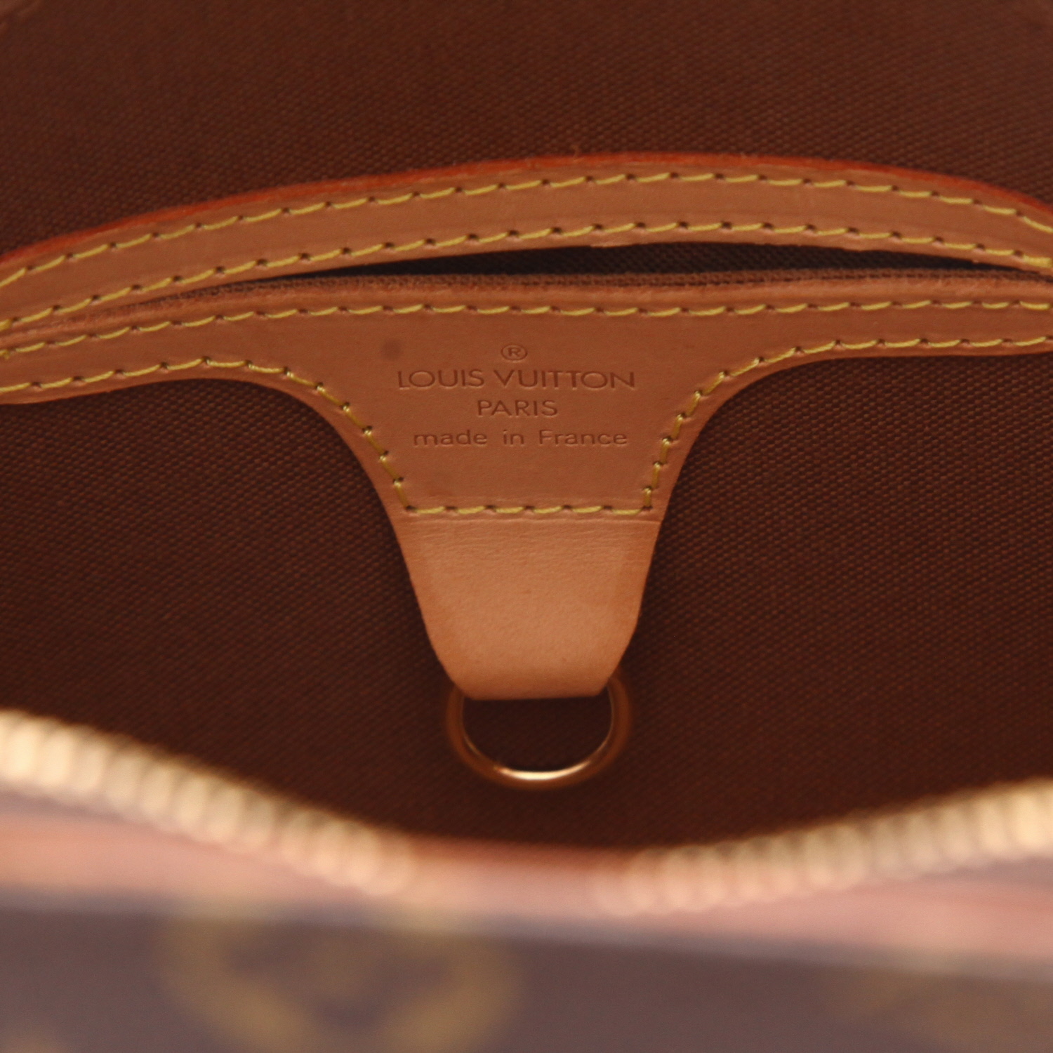 Sac à main Louis Vuitton  Ellipse en toile monogram marron et cuir naturel - Detail D2