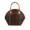 Bolso de mano Louis Vuitton  Ellipse en lona Monogram marrón y cuero natural - 360 thumbnail