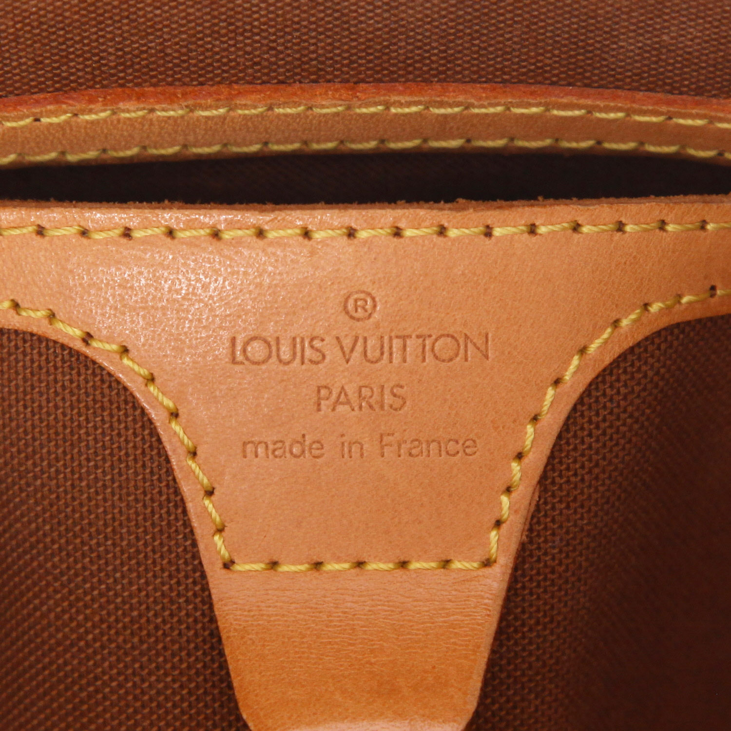 Bolso de mano Louis Vuitton  Ellipse en lona Monogram marrón y cuero natural - Detail D2