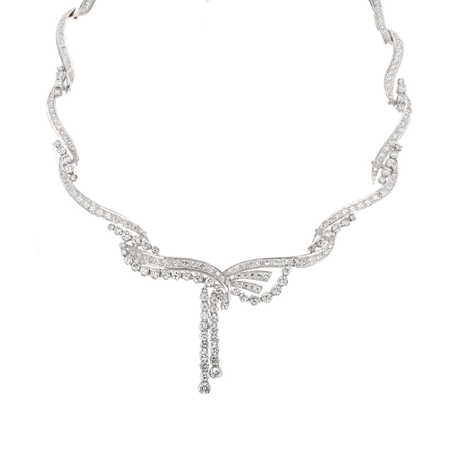Collier semi-articulé Vintage  en or blanc et diamants