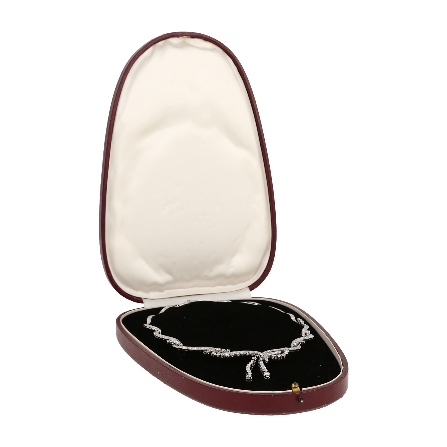 Collier semi-articulé Vintage  en or blanc et diamants - Detail D2