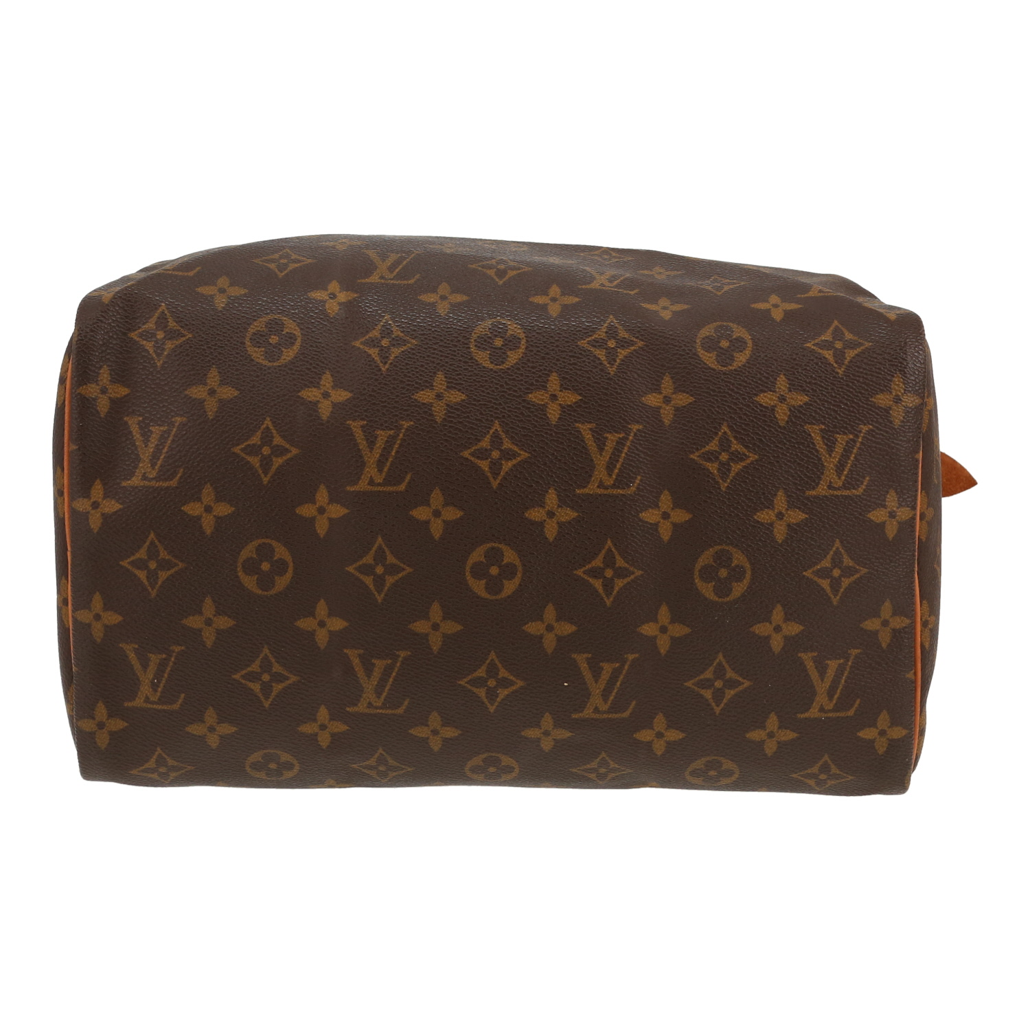 Borsa Louis Vuitton  Speedy 30 in tela monogram marrone e pelle naturale - Detail D1