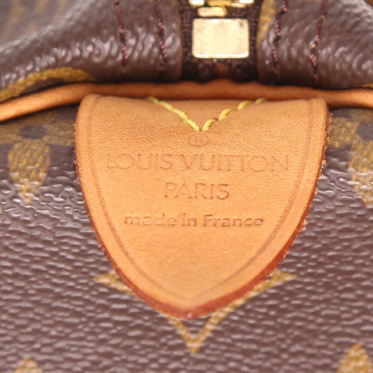 Louis Vuitton  Speedy 30 handbag  in brown monogram canvas  and natural leather - Detail D2