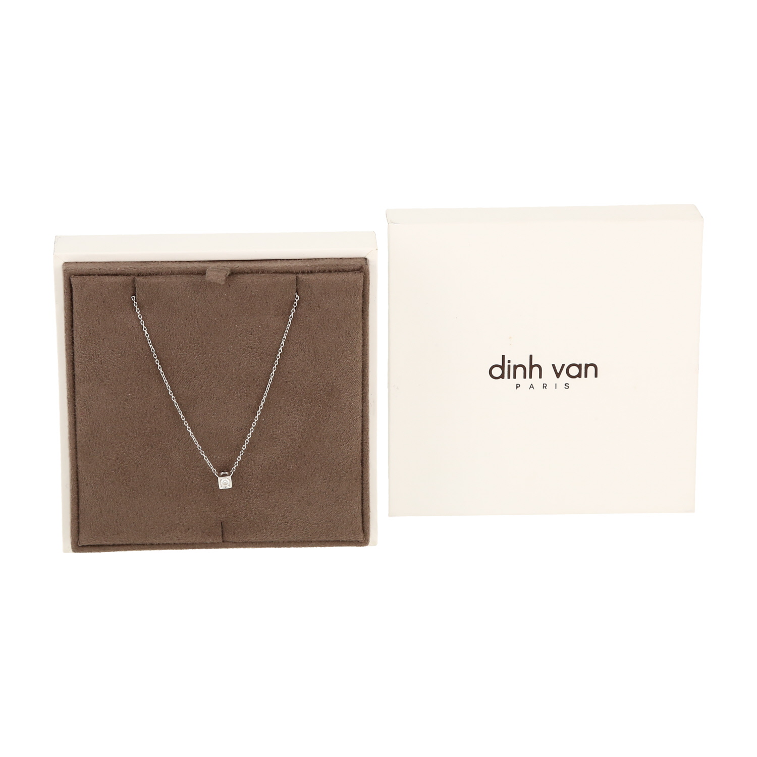 Collier Dinh Van Le Cube Diamant petit modèle en or blanc et diamant - Detail D2