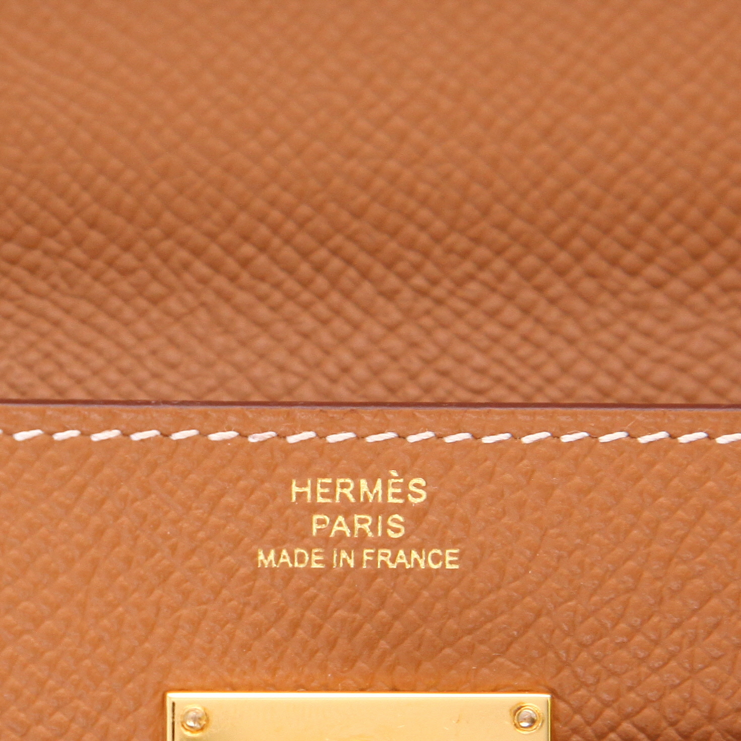 Sac/pochette Hermès  Kelly To Go en cuir epsom gold - Detail D2