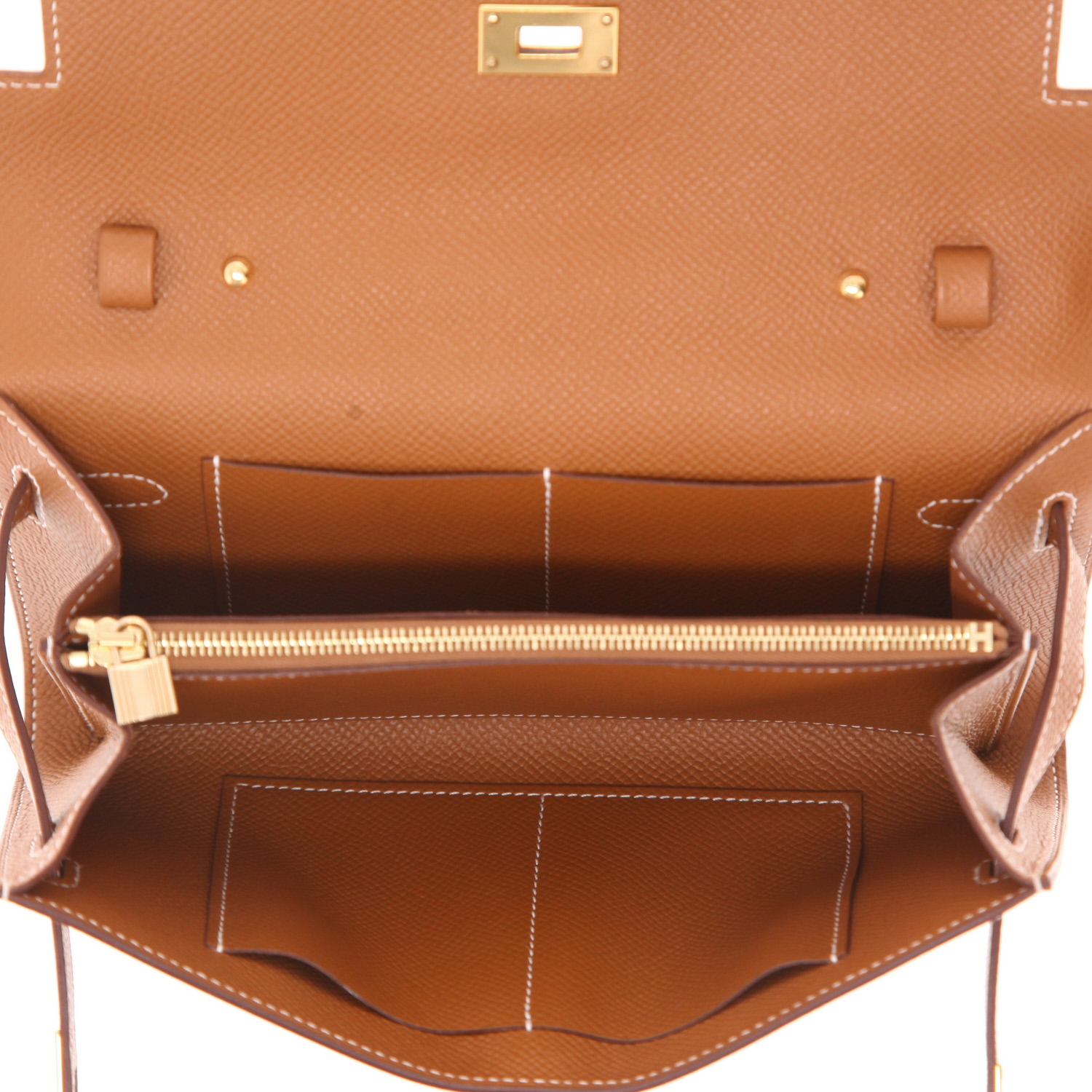 Borsa/pochette Hermès  Kelly To Go in pelle Epsom gold - Detail D3