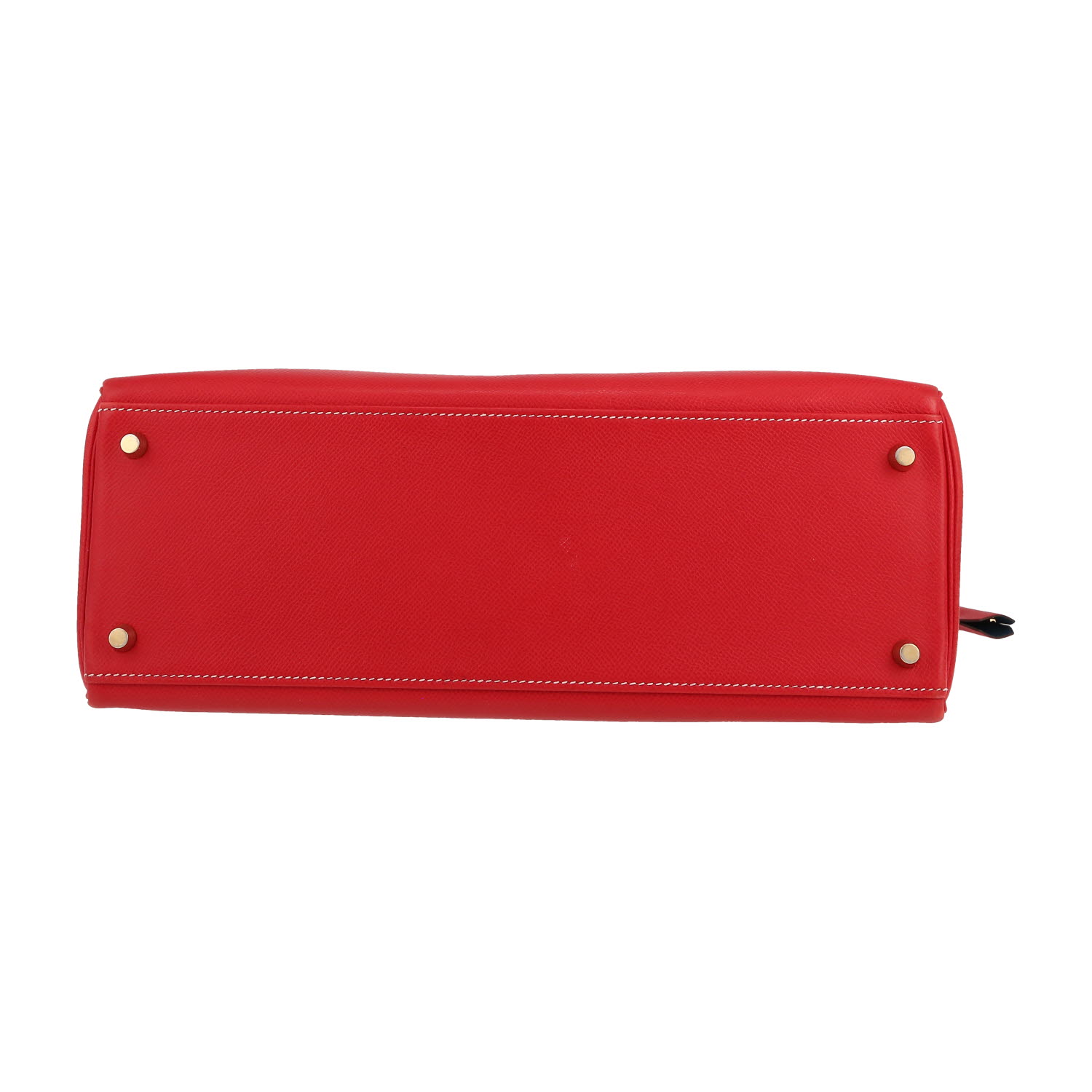 Bolso de mano Hermès  Kelly 35 cm en cuero epsom rojo - Detail D1