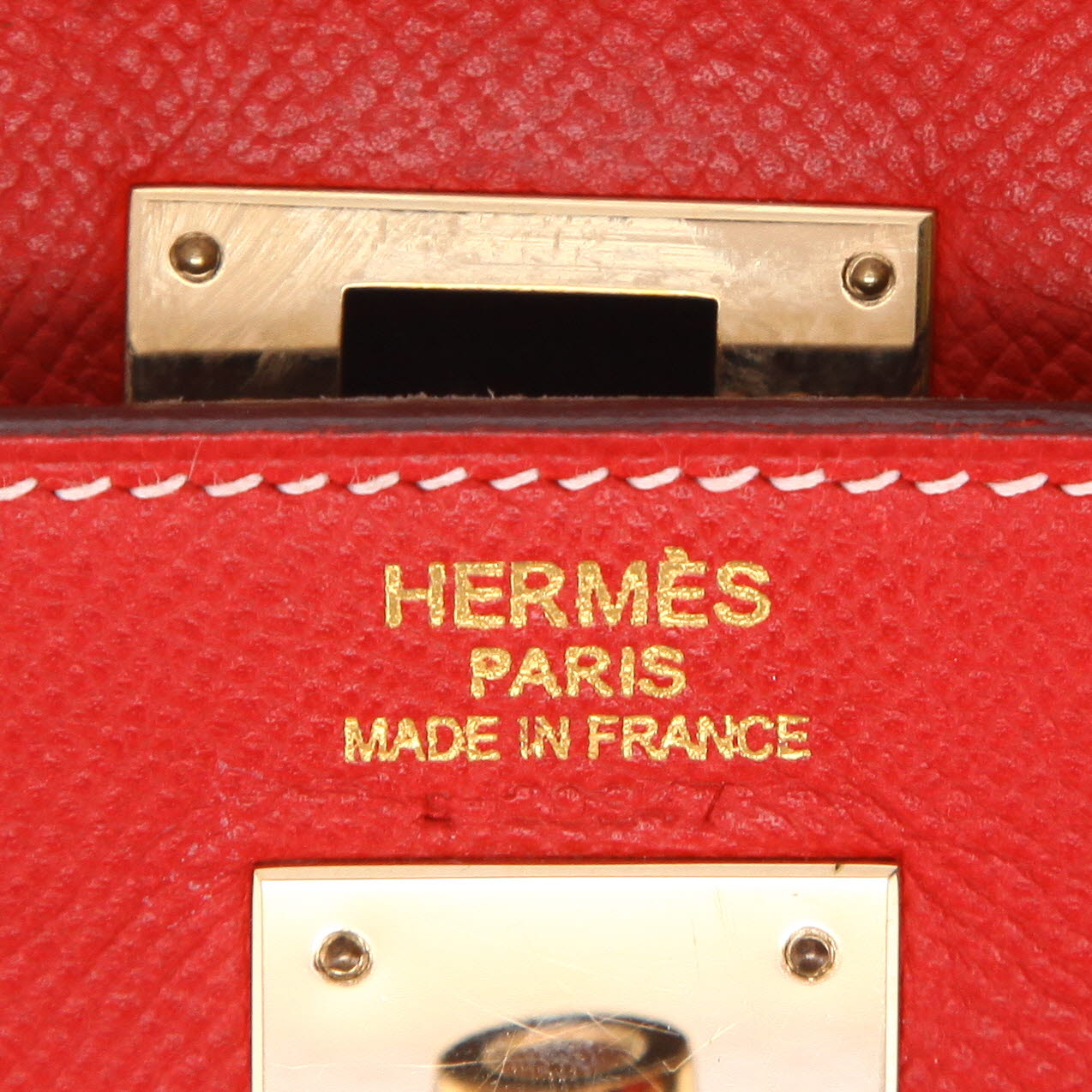 Sac à main Hermès  Kelly 35 cm en cuir epsom rouge - Detail D2