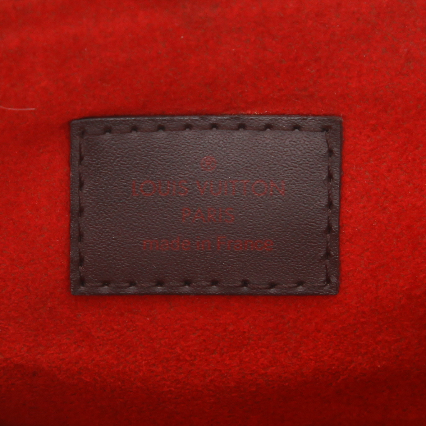 Sac à main Louis Vuitton  Trevi en toile damier ébène et cuir marron - Detail D2