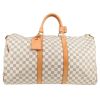 Borsa da viaggio Louis Vuitton  Keepall 50 in tela a scacchi azzurro e pelle naturale - Detail D1 thumbnail