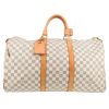 Louis Vuitton  Keepall 50 travel bag  in azur damier canvas  and natural leather - Detail D1 thumbnail