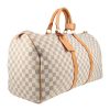 Bolsa de viaje Louis Vuitton  Keepall 50 en lona a cuadros azul celeste y cuero natural - Detail D3 thumbnail