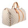 Louis Vuitton  Keepall 50 travel bag  in azur damier canvas  and natural leather - Detail D3 thumbnail