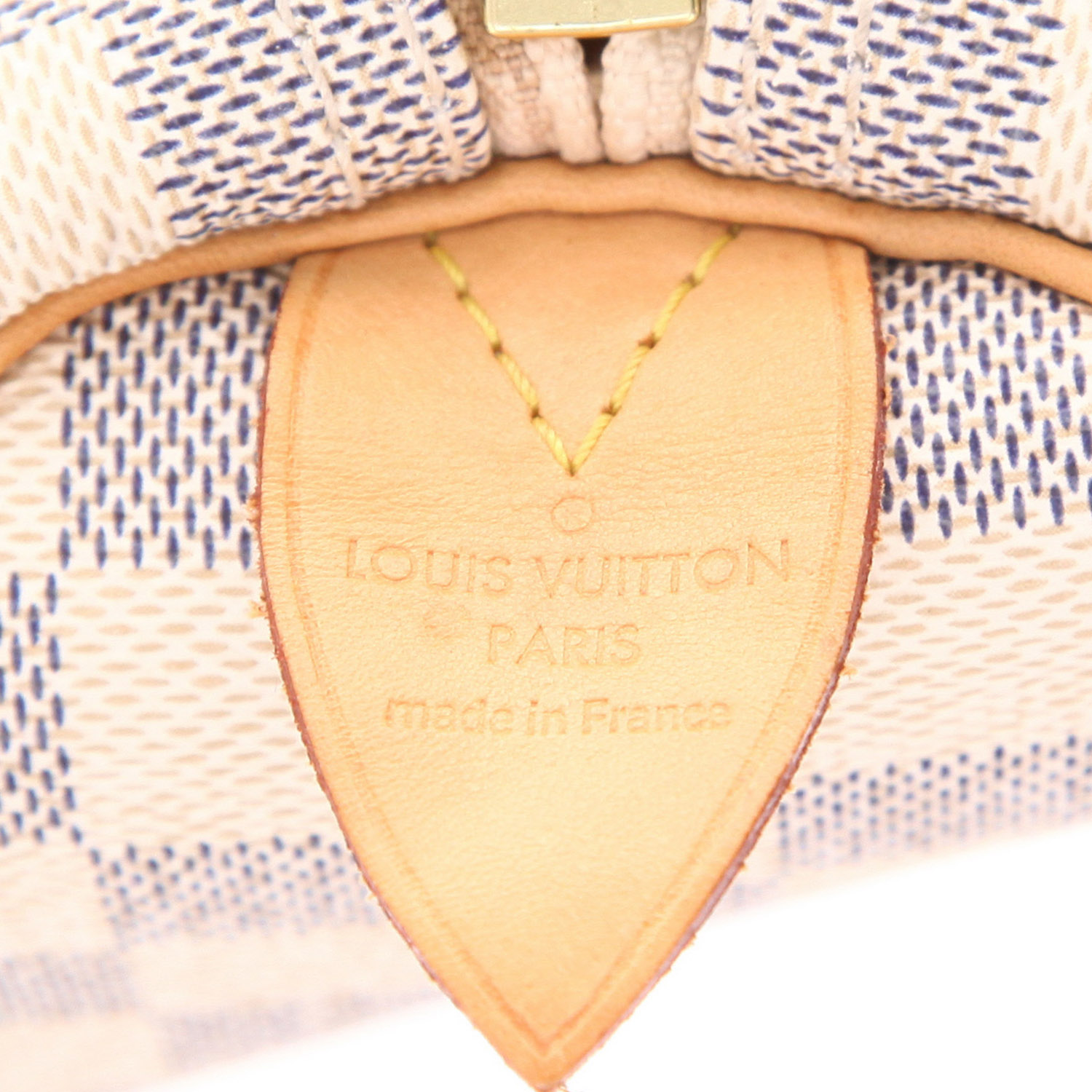 Borsa da viaggio Louis Vuitton  Keepall 50 in tela a scacchi azzurro e pelle naturale - Detail D6