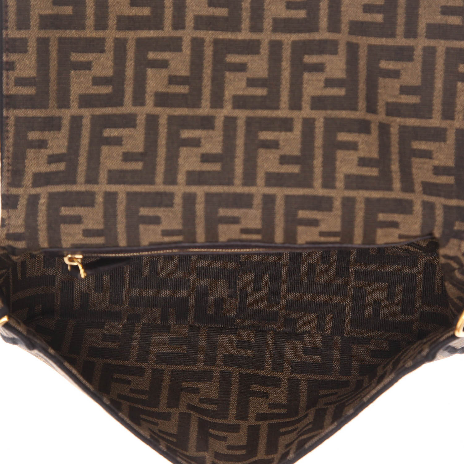 Fendi  Baguette handbag  in brown logo canvas - Detail D3