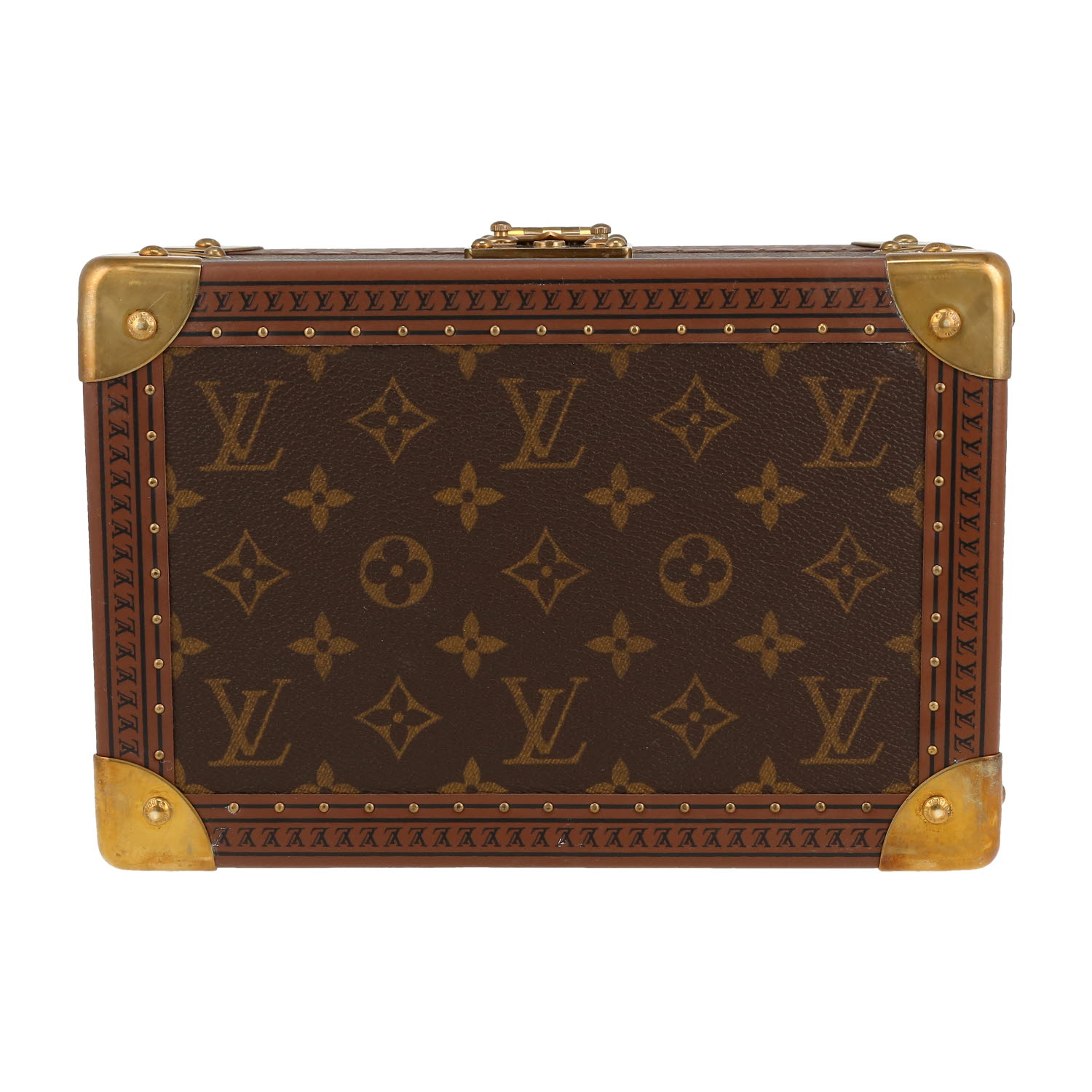 Baul Louis Vuitton   modelo pequeño  en lona Monogram revestida y fibra vulcanizada - Detail D1