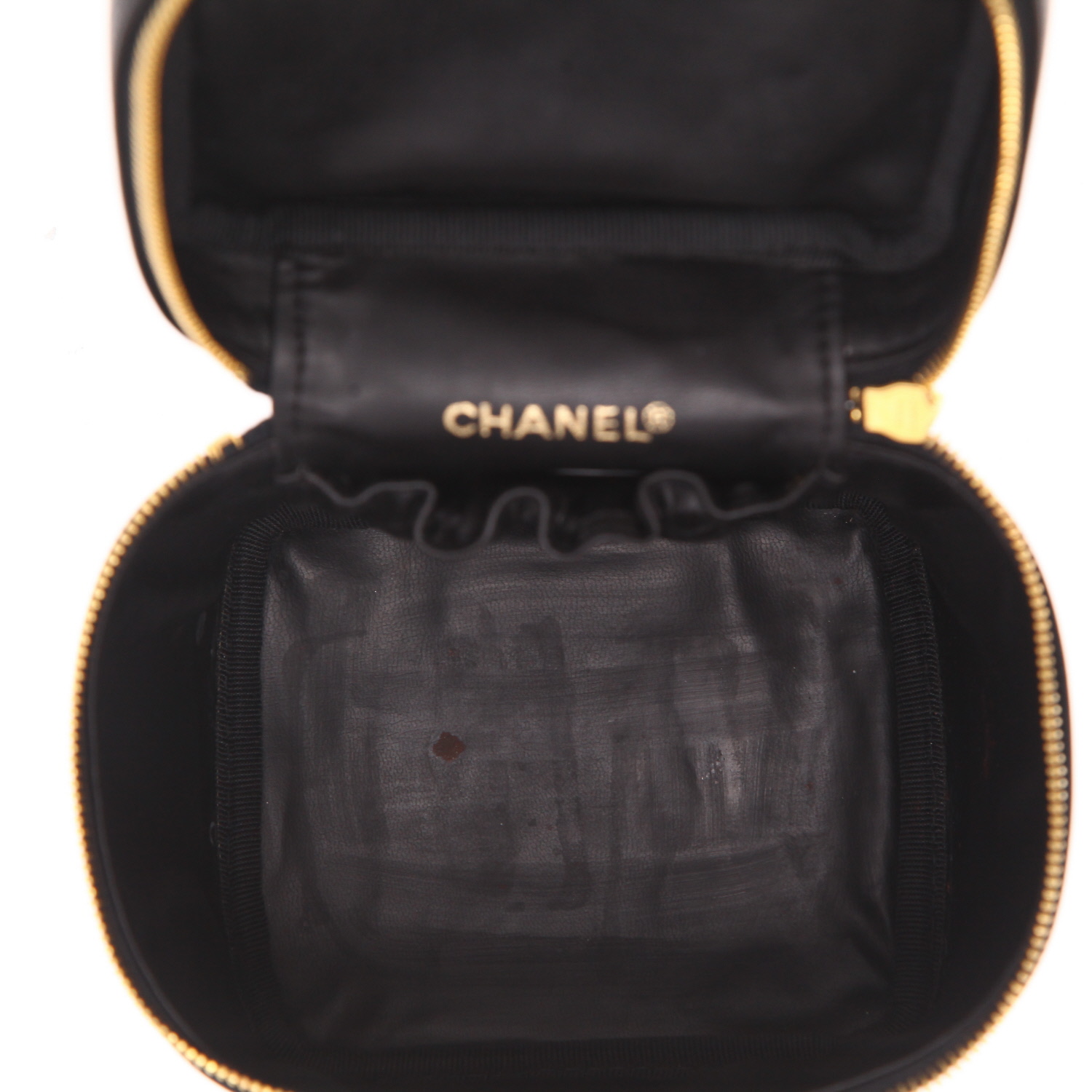 Chanel  Vanity vanity case  in black leather - Detail D3