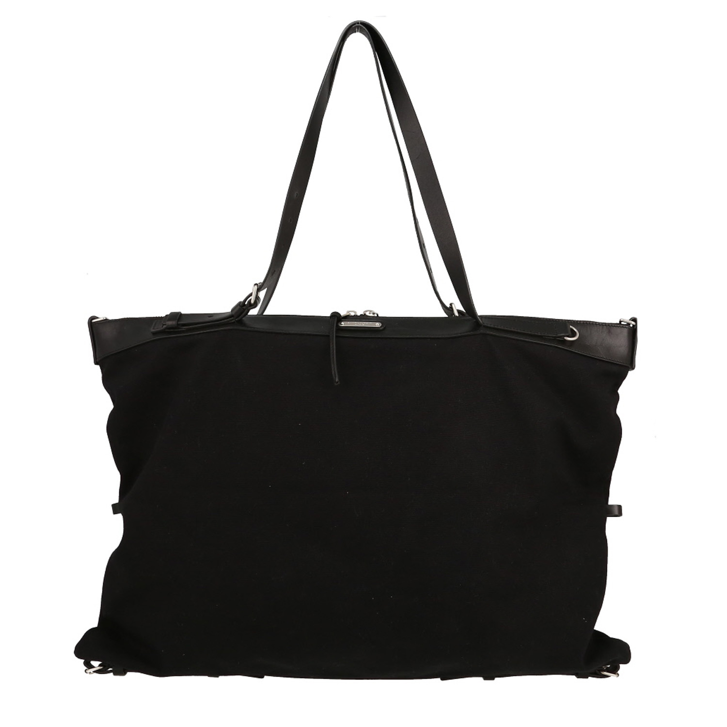 Saint Laurent   handbag  in black canvas  and black leather - Detail D1