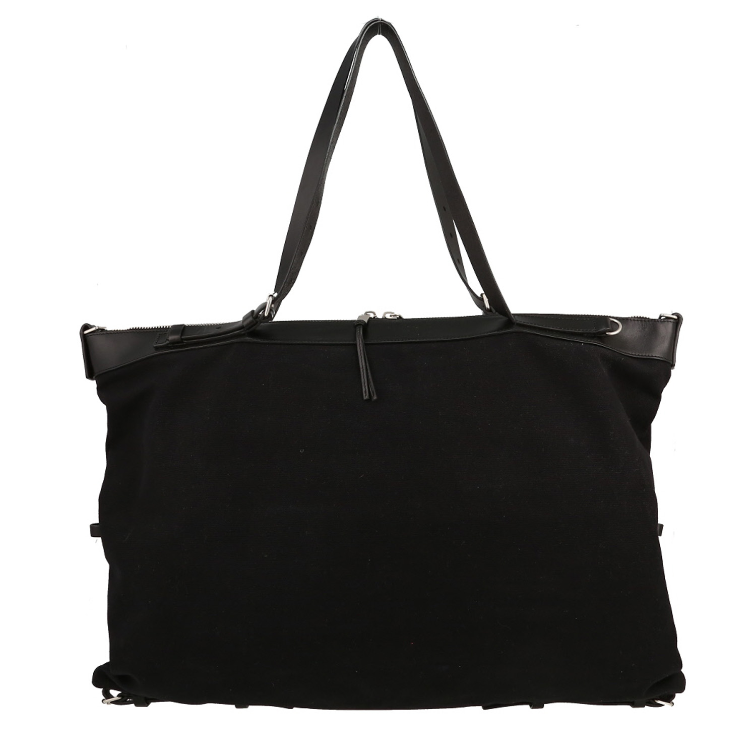 Borsa Saint Laurent   in tela nera e pelle nera - Detail D5