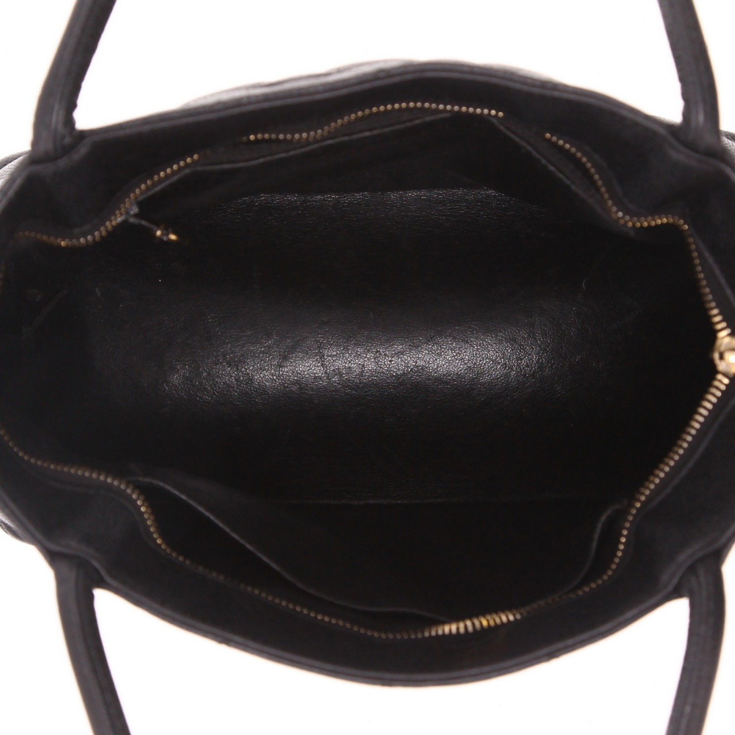 Borsa Chanel  Medaillon in pelle martellata e trapuntata nera - Detail D3