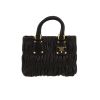 Prada  Plissé shoulder bag  in black quilted leather - 360 thumbnail