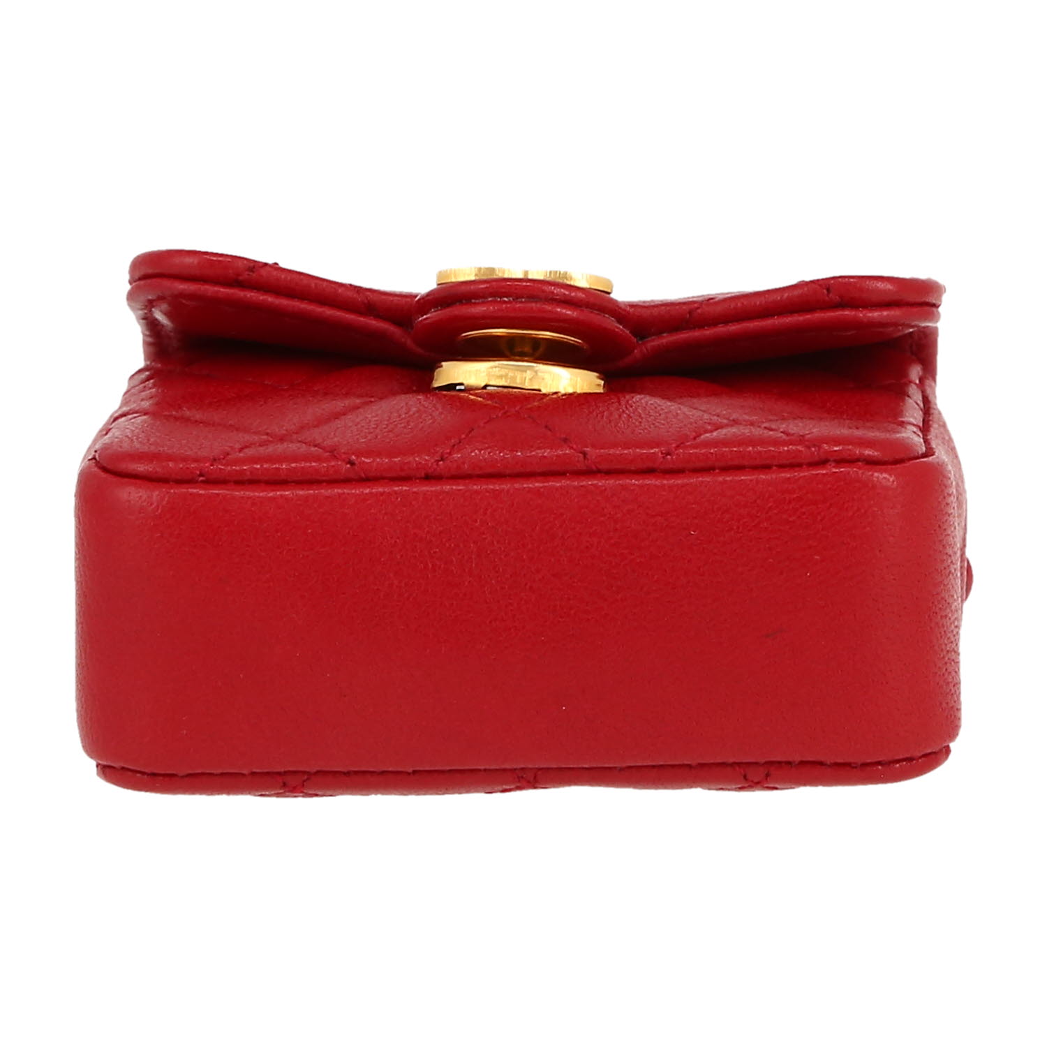 Chanel  Mini Timeless mini  shoulder bag  in red quilted leather - Detail D1