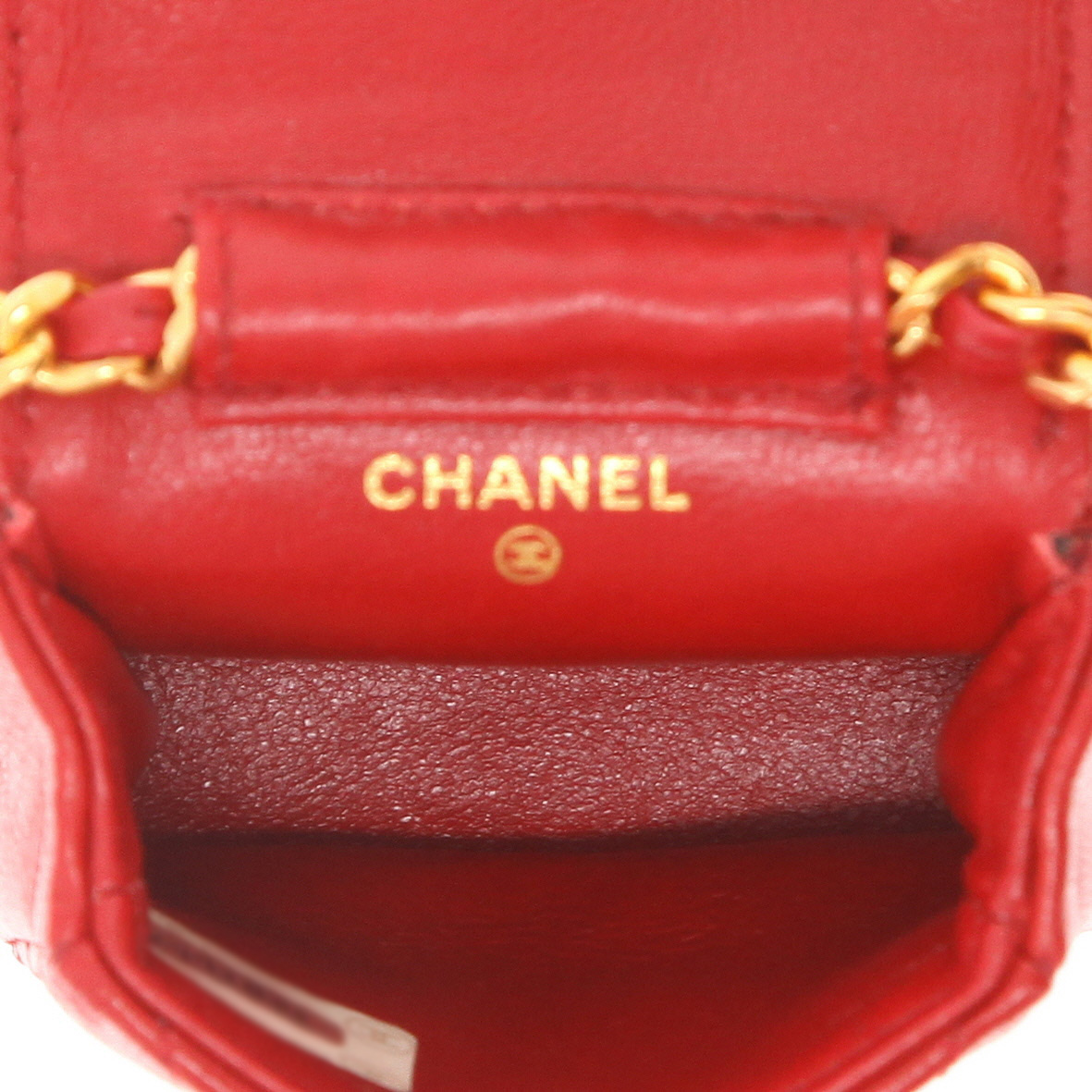 Chanel  Timeless Mini mini  shoulder bag  in red quilted leather - Detail D3