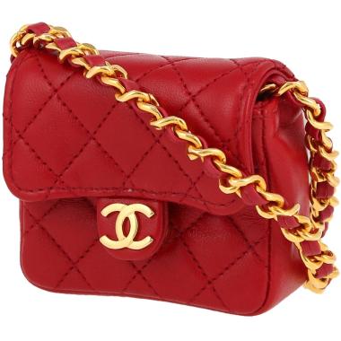 Borsa a tracolla Chanel  Mini Timeless mini  in pelle trapuntata rossa