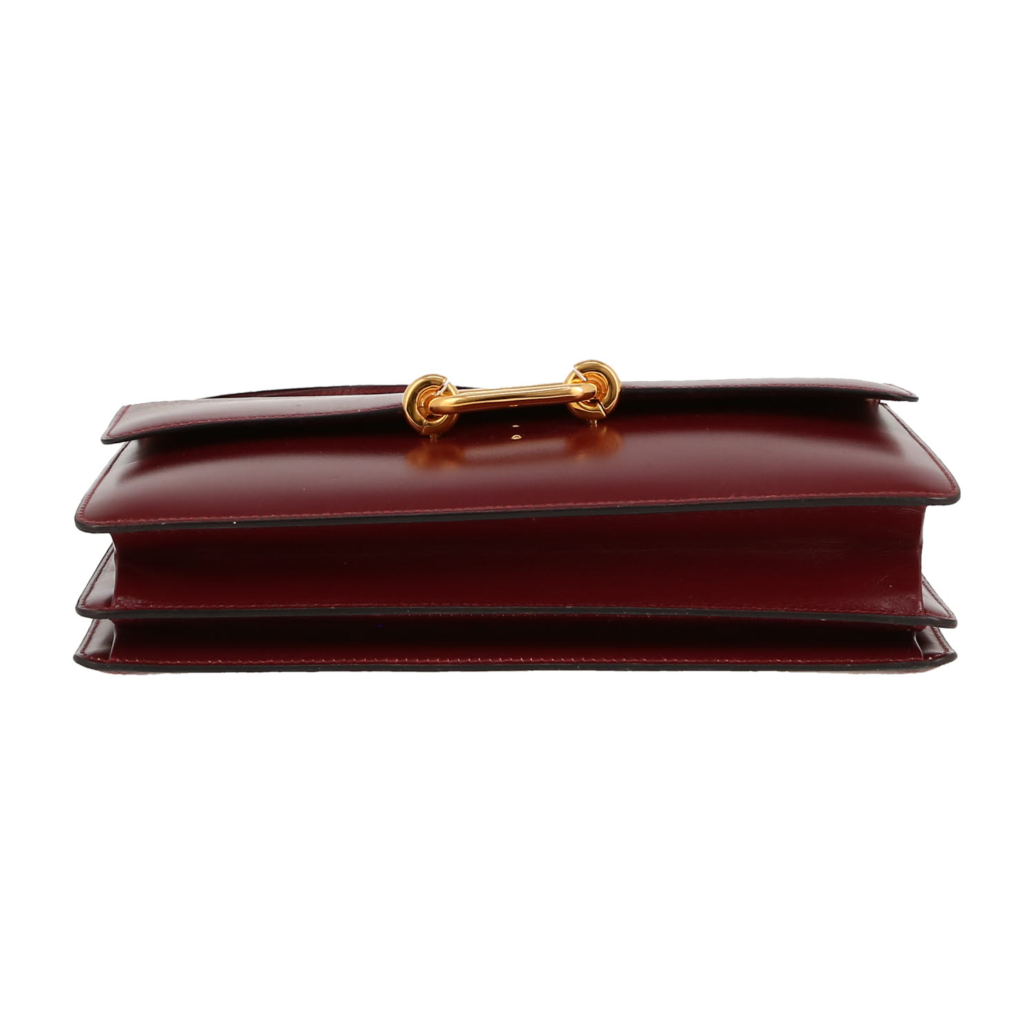 Hermès  Fonsbelle shoulder bag  in burgundy box leather - Detail D1